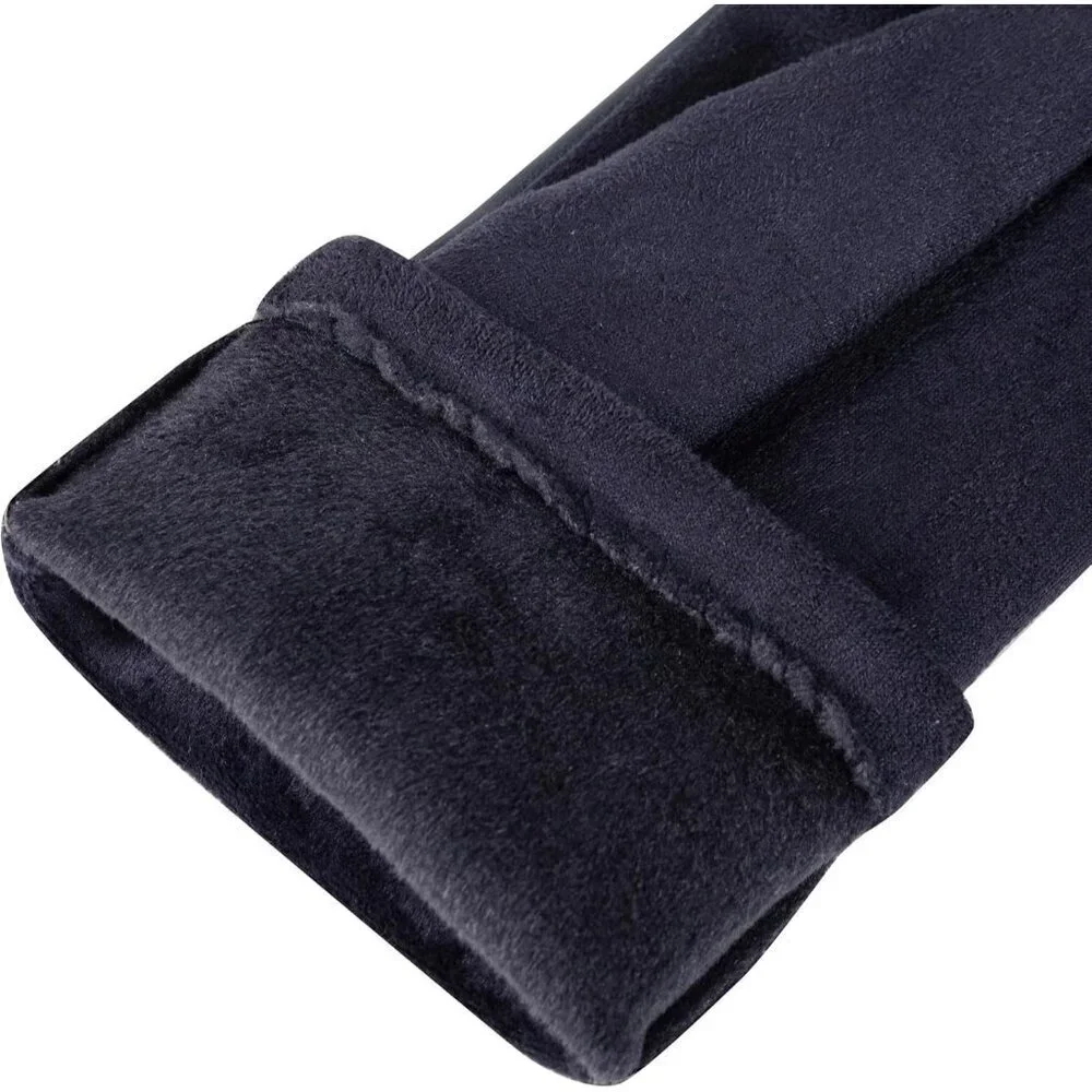Women's Winter Leather Gloves Touch Screen Wool Lined Windproof Warm Suede Blue